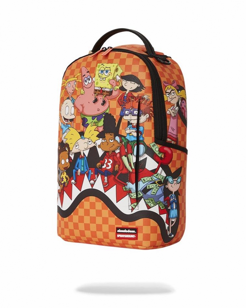 Multicolor Men's Sprayground Nickelodeon Shark Backpacks | TMES40362