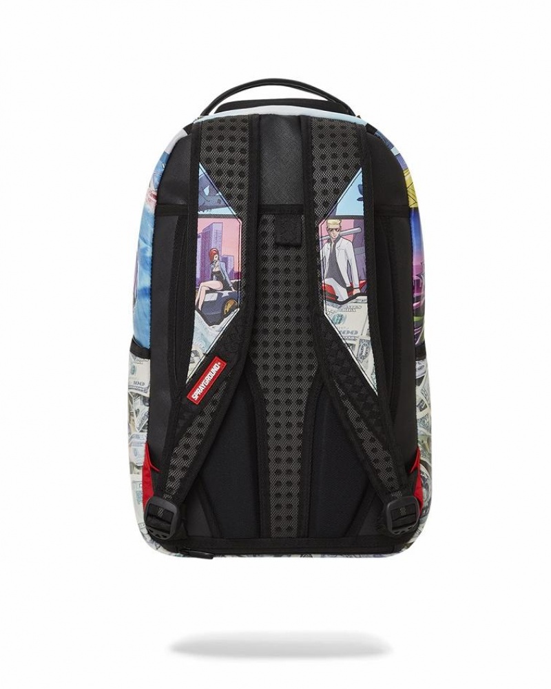 Multicolor Men's Sprayground Nickelodeon Shark Backpacks | XZCQ43128