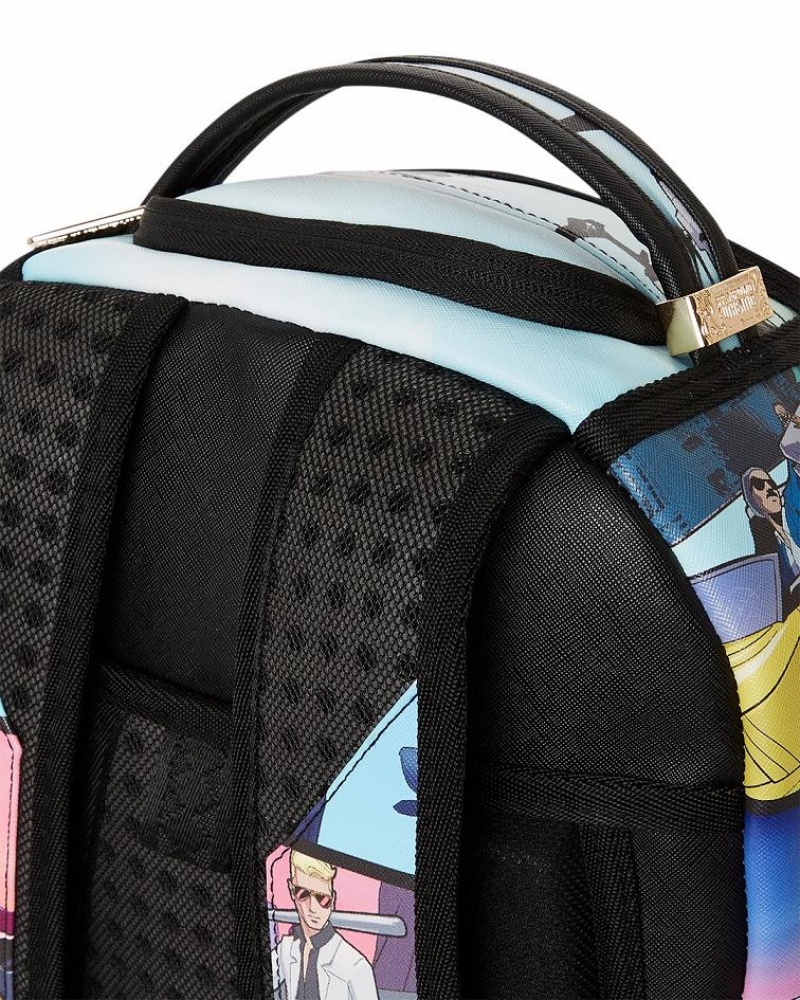 Multicolor Men's Sprayground Nickelodeon Shark Backpacks | XZCQ43128