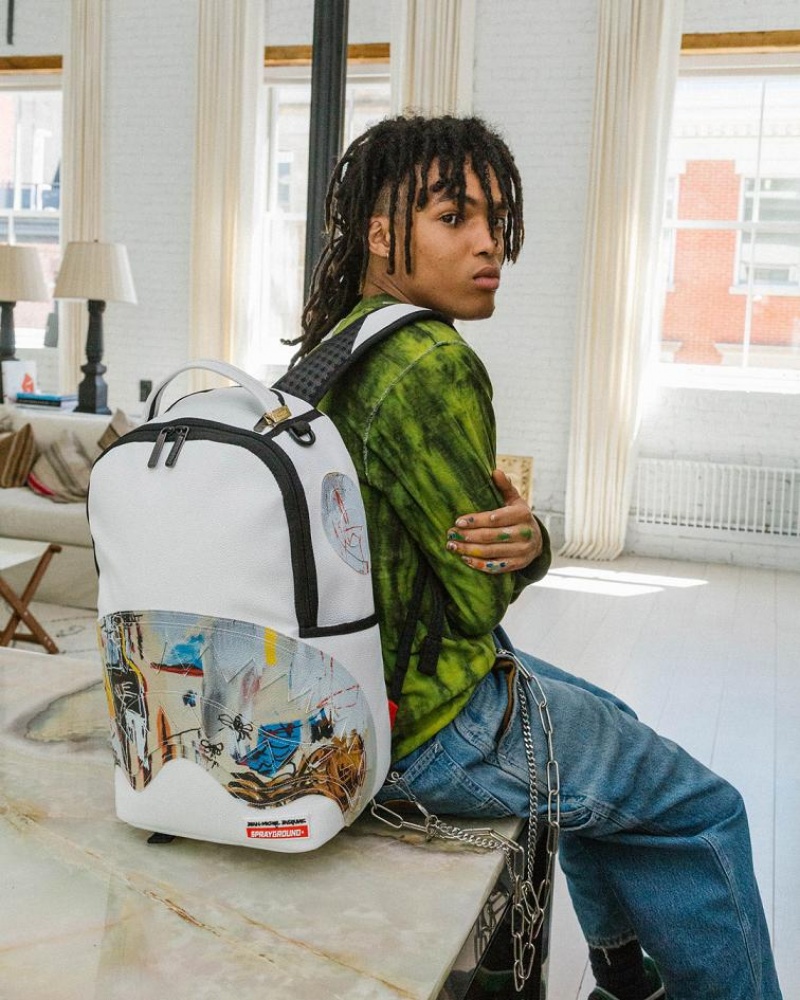 Multicolor Men's Sprayground Official Basquiat Backpacks | BUZA09426