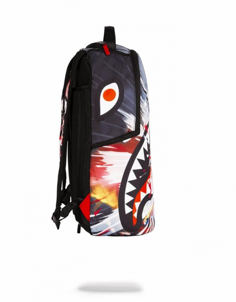 Multicolor Men's Sprayground One Punch Man Shark Backpacks | HNTV52473