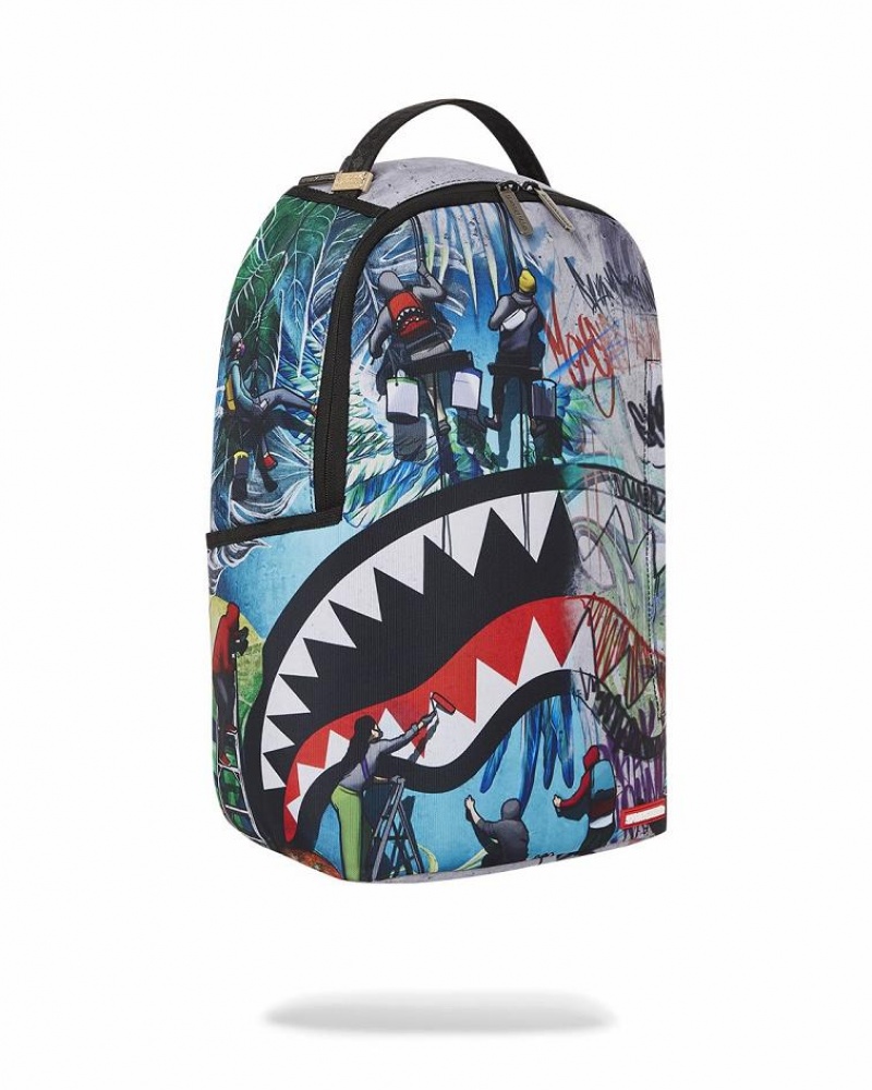 Multicolor Men's Sprayground Paint & Prosper Backpacks | VGZY97850