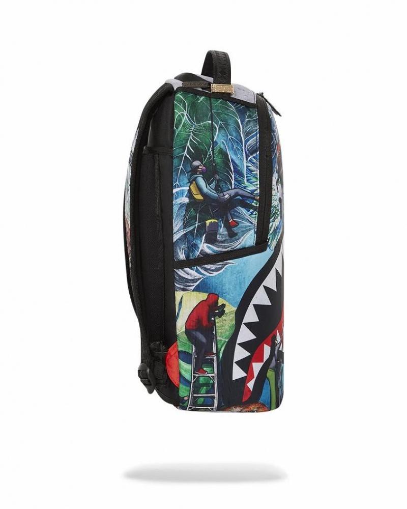 Multicolor Men's Sprayground Paint & Prosper Backpacks | VGZY97850