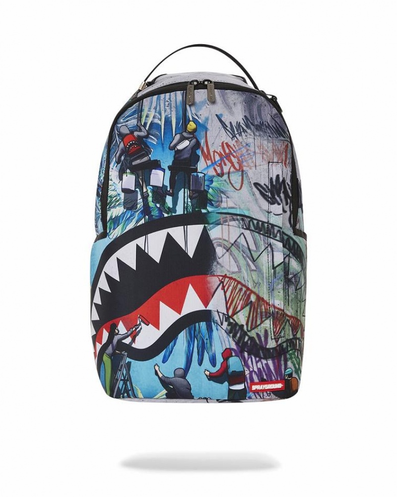 Multicolor Men\'s Sprayground Paint & Prosper Backpacks | VGZY97850