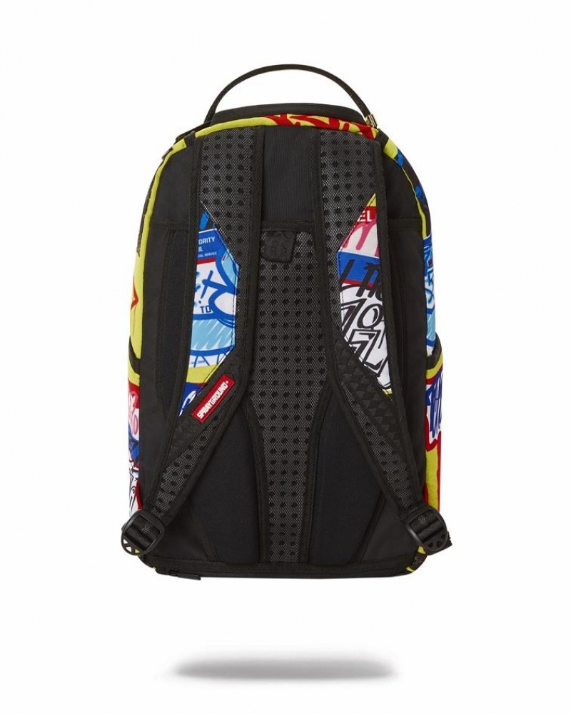 Multicolor Men's Sprayground Pay No Attention Backpacks | SLUT70612