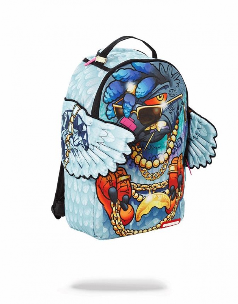 Multicolor Men's Sprayground Pigeons In The Hood Backpacks | MGWL72304