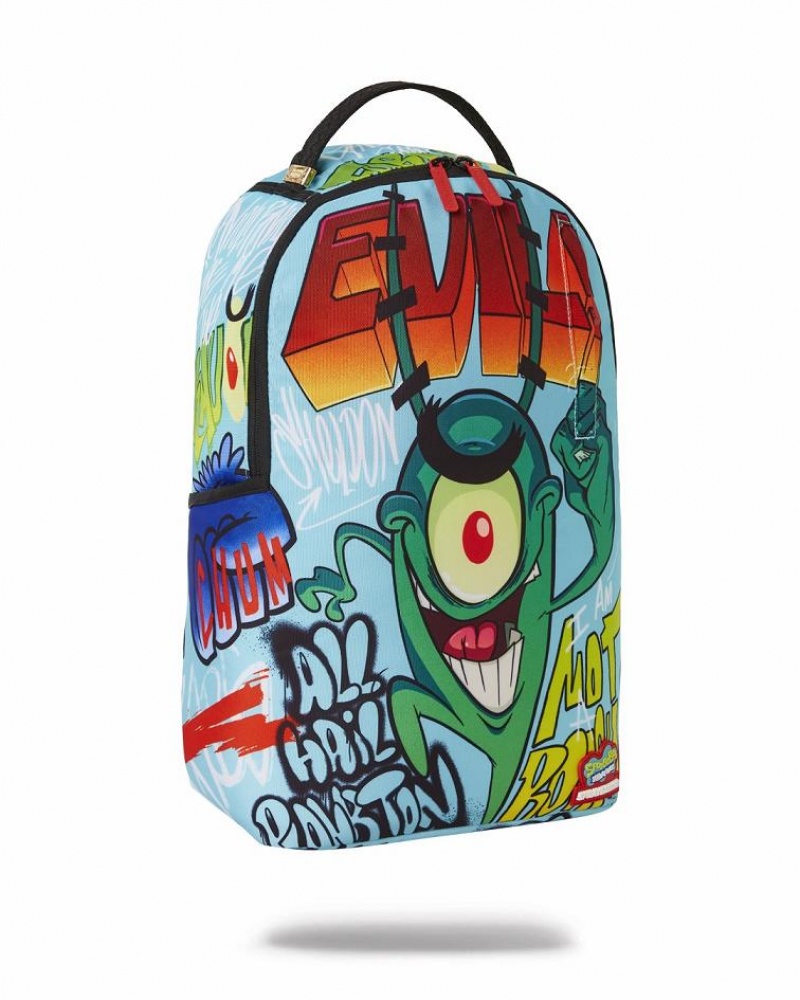 Multicolor Men's Sprayground Plankton On The Run Backpacks | ZUDR18976