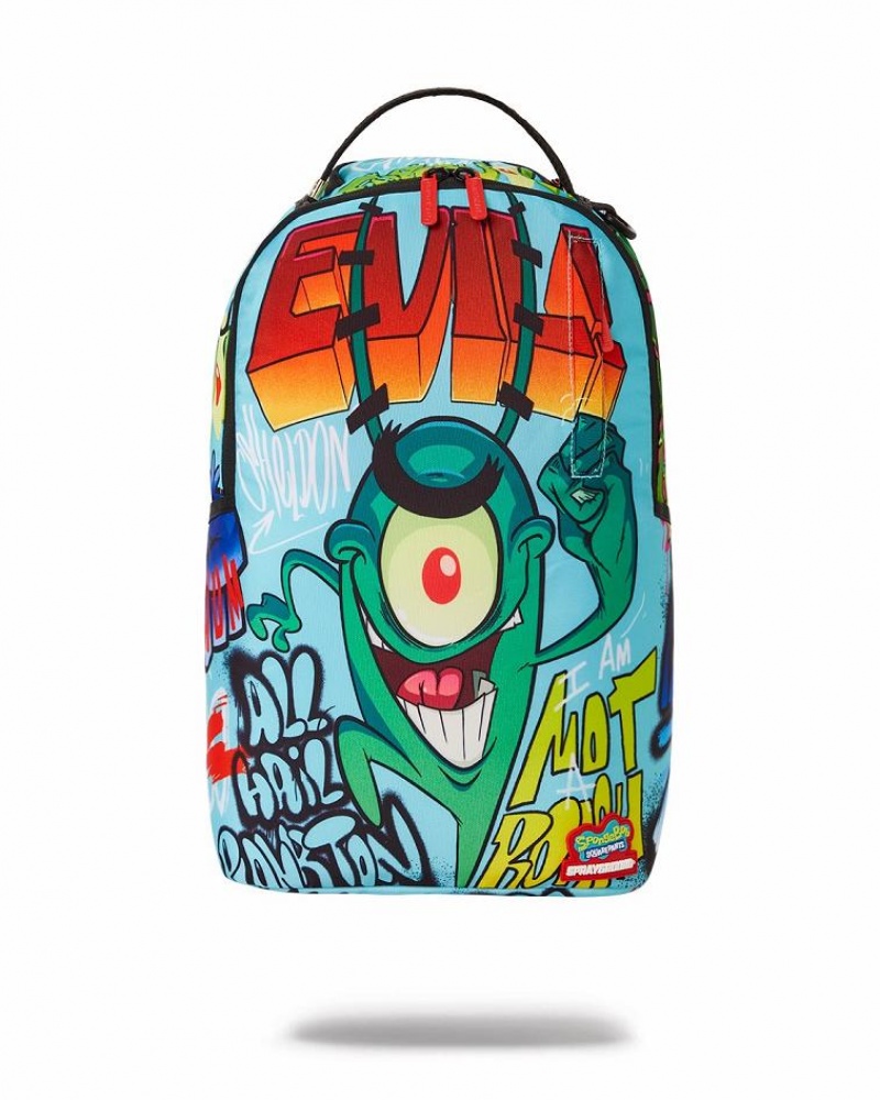 Multicolor Men\'s Sprayground Plankton On The Run Backpacks | ZUDR18976