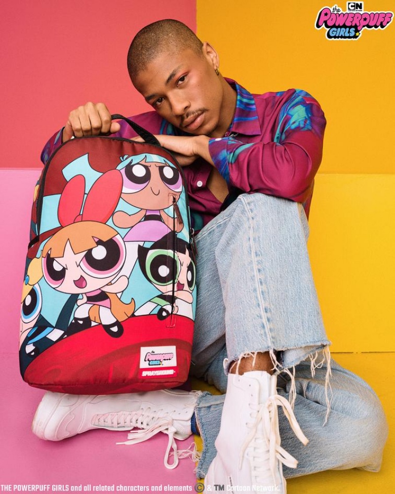 Multicolor Men's Sprayground Powerpuff Backpacks | DYNE74895