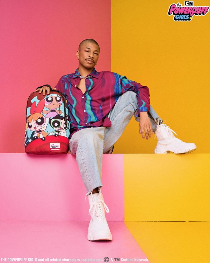 Multicolor Men's Sprayground Powerpuff Backpacks | DYNE74895