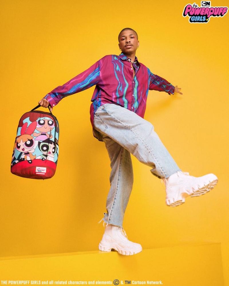 Multicolor Men's Sprayground Powerpuff Backpacks | DYNE74895