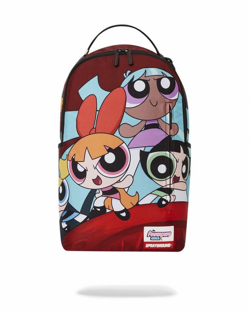 Multicolor Men\'s Sprayground Powerpuff Backpacks | DYNE74895