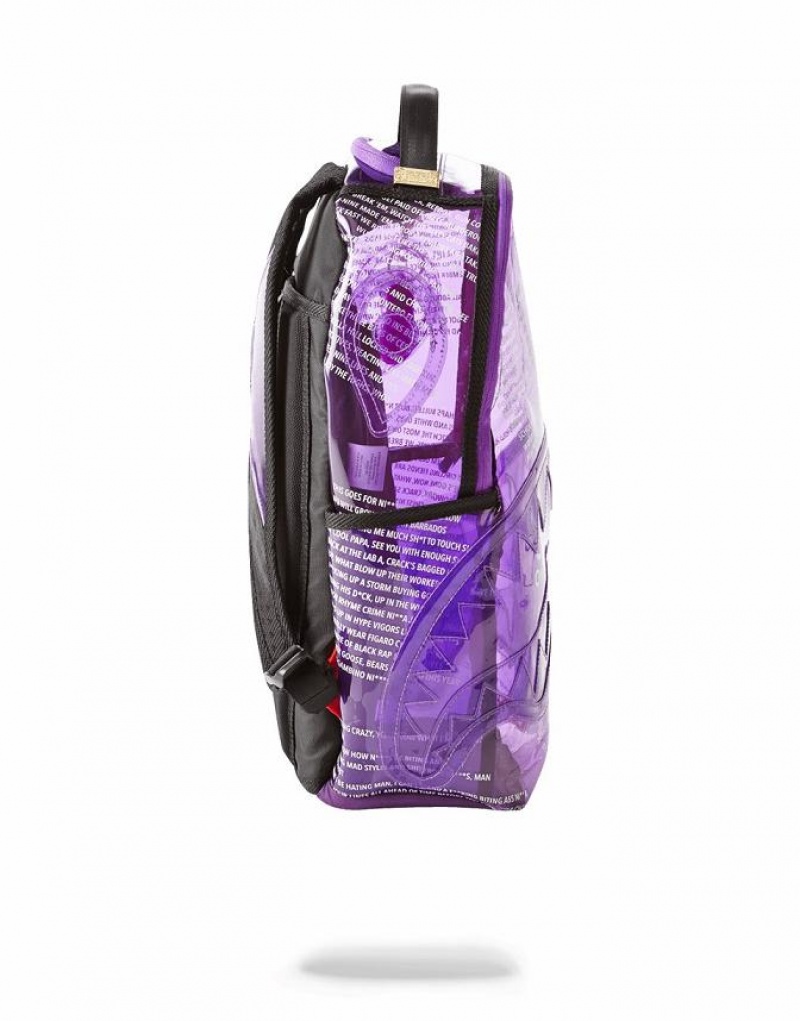 Multicolor Men's Sprayground Raekwon Purple Tape Shark Backpacks | GVIB30928