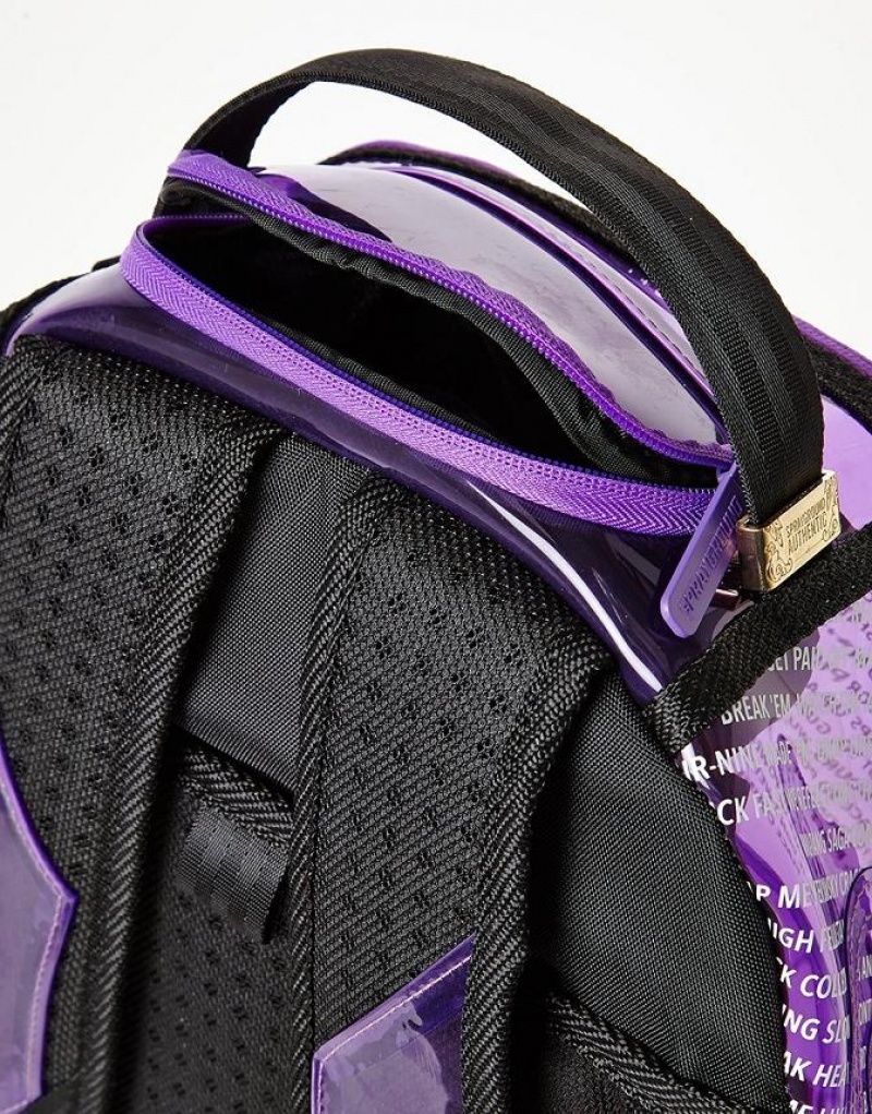 Multicolor Men's Sprayground Raekwon Purple Tape Shark Backpacks | GVIB30928