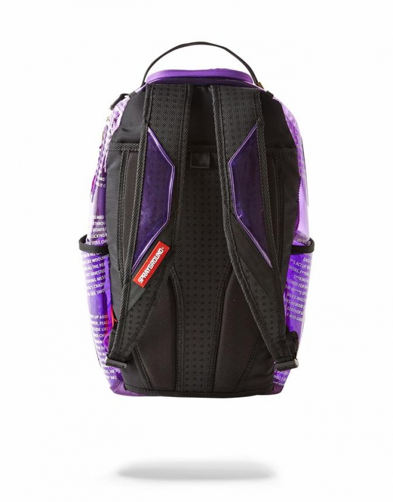 Multicolor Men's Sprayground Raekwon Purple Tape Shark Backpacks | GVIB30928