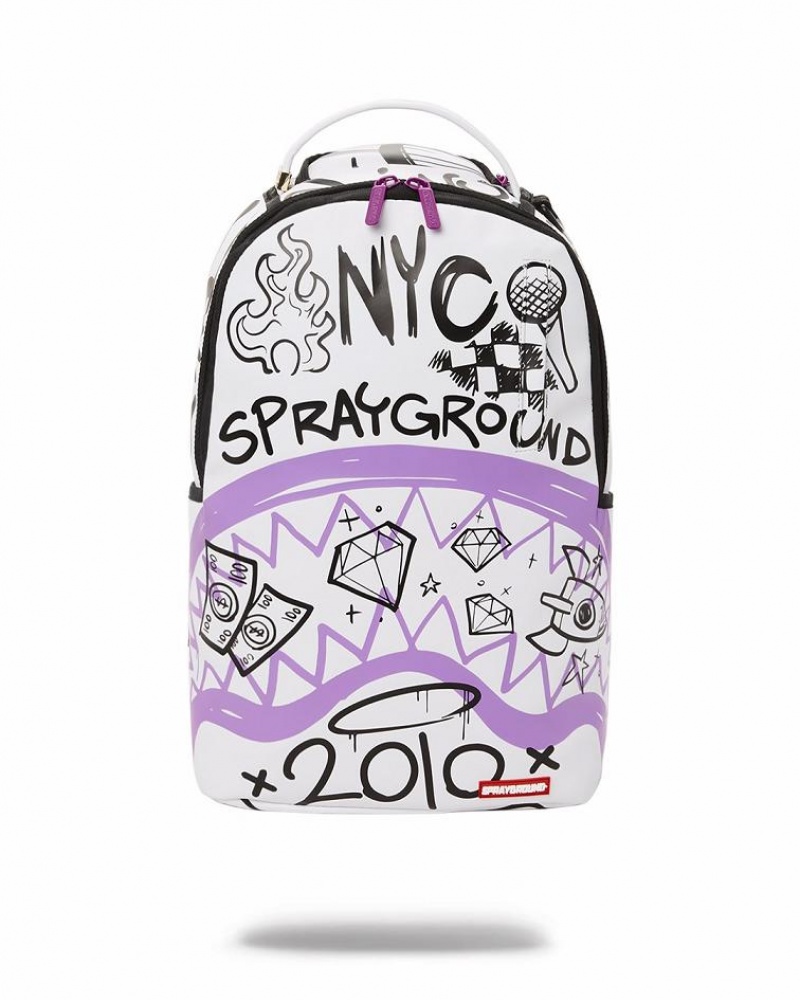 Multicolor Men\'s Sprayground Remember Where You Came From Backpacks | KHRA65987