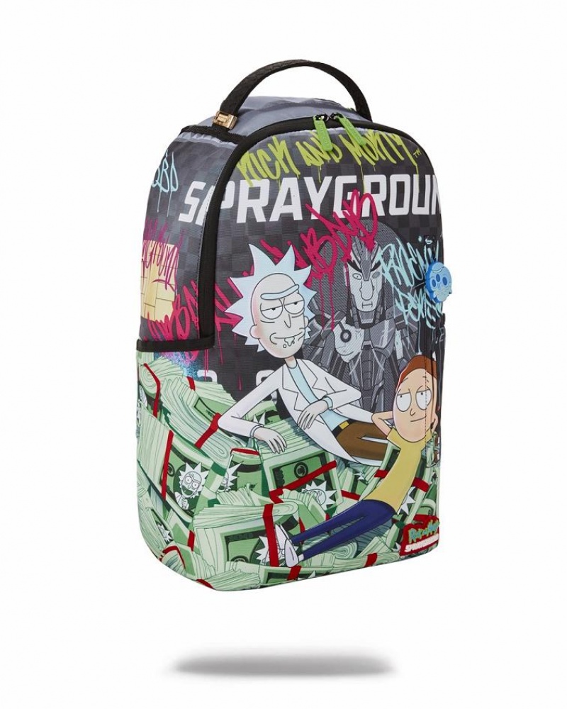 Multicolor Men's Sprayground Rick And Morty Backpacks | DIKV18563