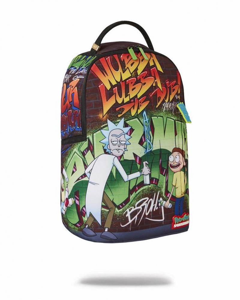 Multicolor Men's Sprayground Rick And Morty Backpacks | YCDU40351