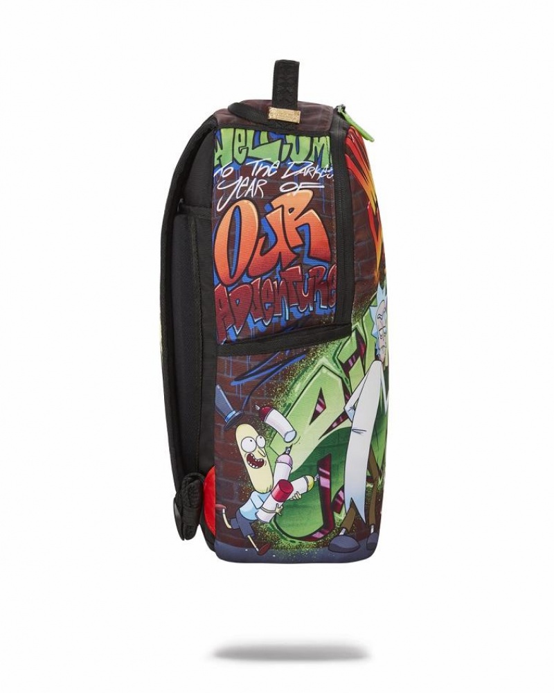 Multicolor Men's Sprayground Rick And Morty Backpacks | YCDU40351