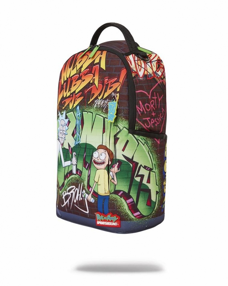 Multicolor Men's Sprayground Rick And Morty Backpacks | YCDU40351