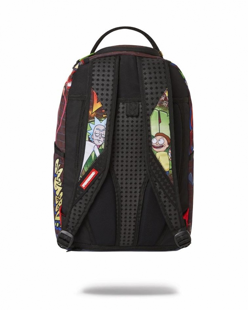 Multicolor Men's Sprayground Rick And Morty Backpacks | YCDU40351