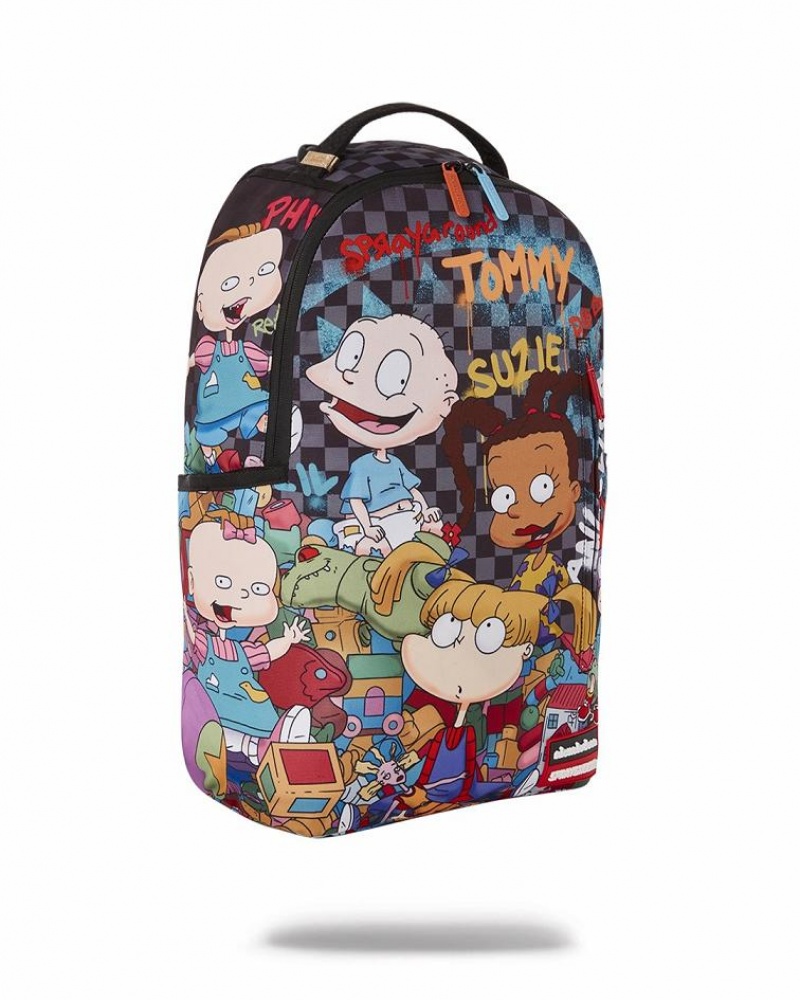 Multicolor Men's Sprayground Rugrats Mashup Backpacks | EWGU01265