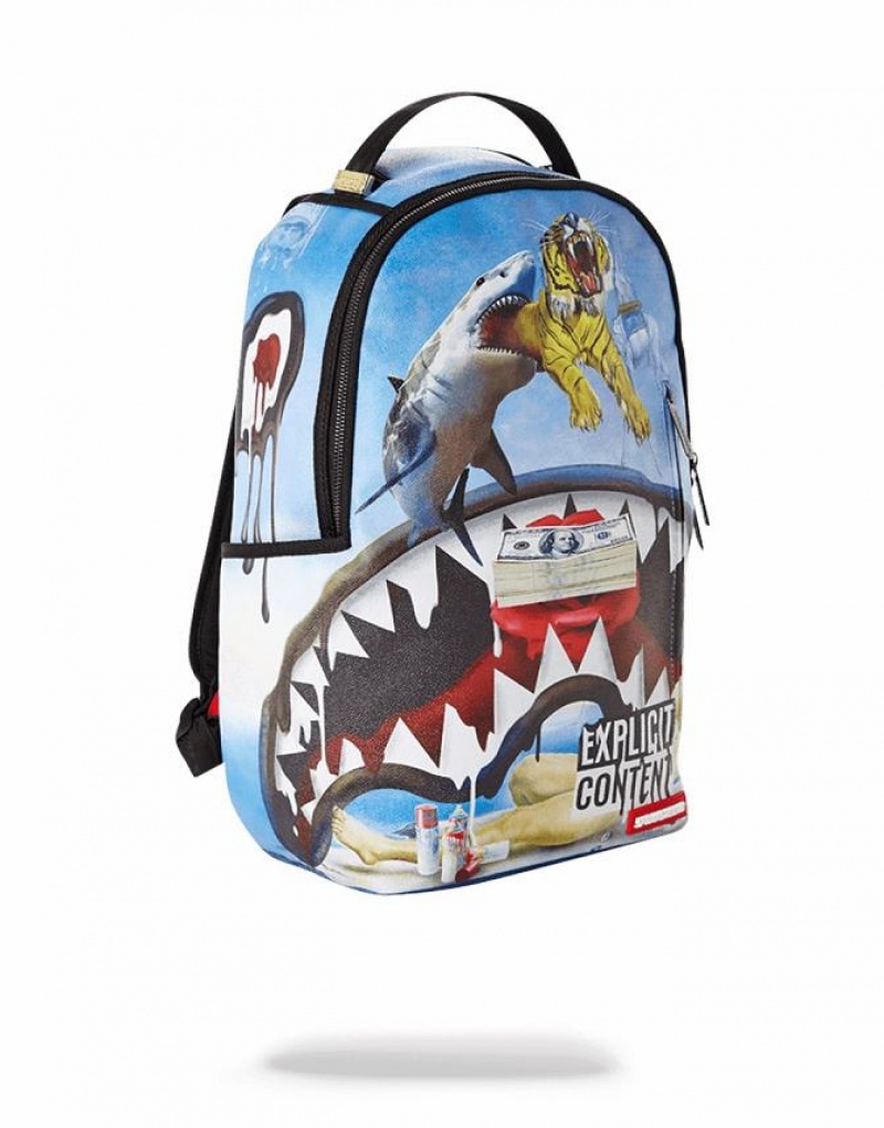 Multicolor Men's Sprayground Salvador Sharky Backpacks | NDRK06129