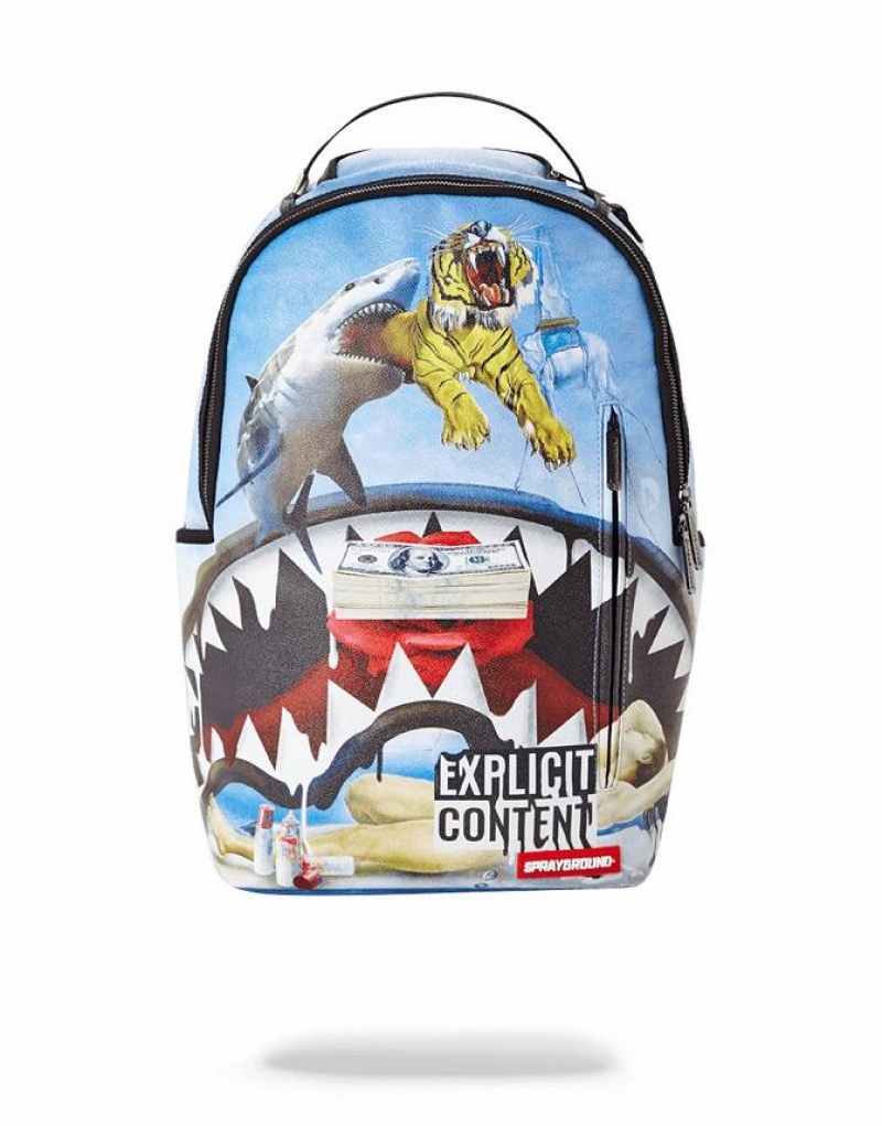 Multicolor Men\'s Sprayground Salvador Sharky Backpacks | NDRK06129