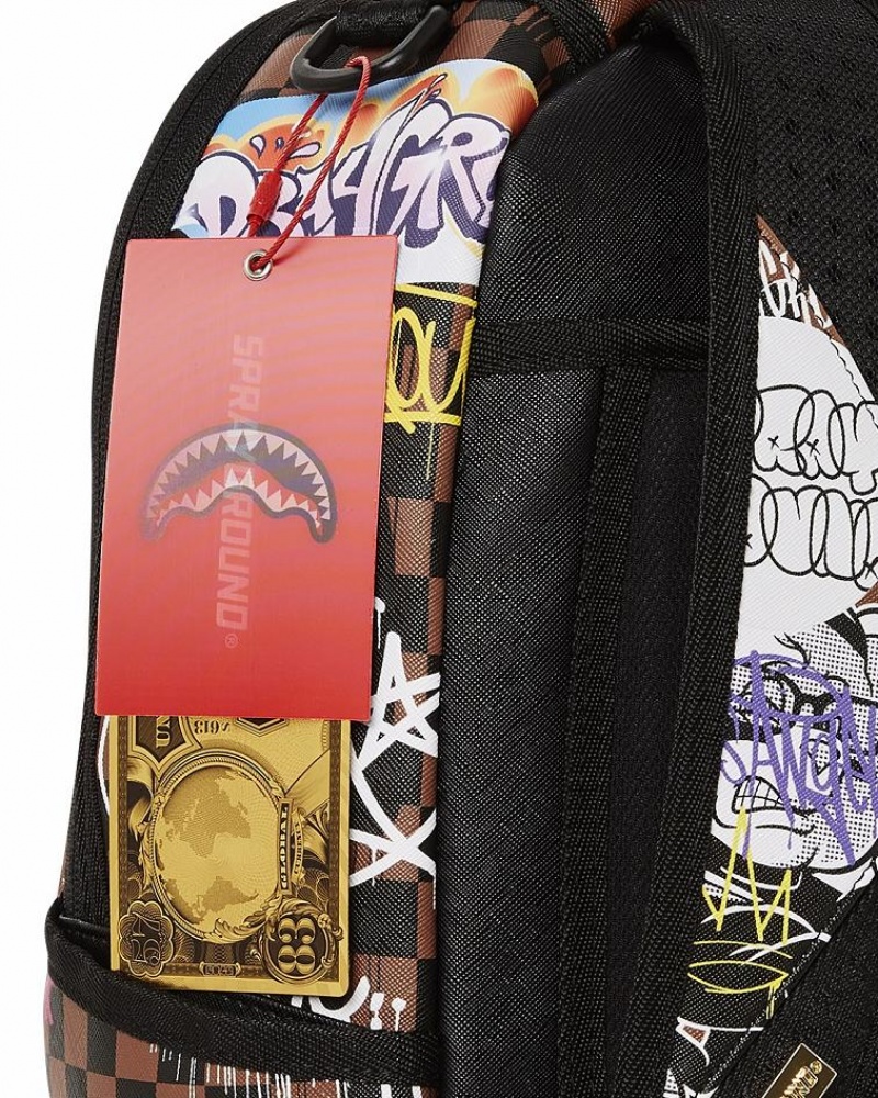 Multicolor Men's Sprayground Sharks In Paris The Rizz Backpacks | MPIL96312