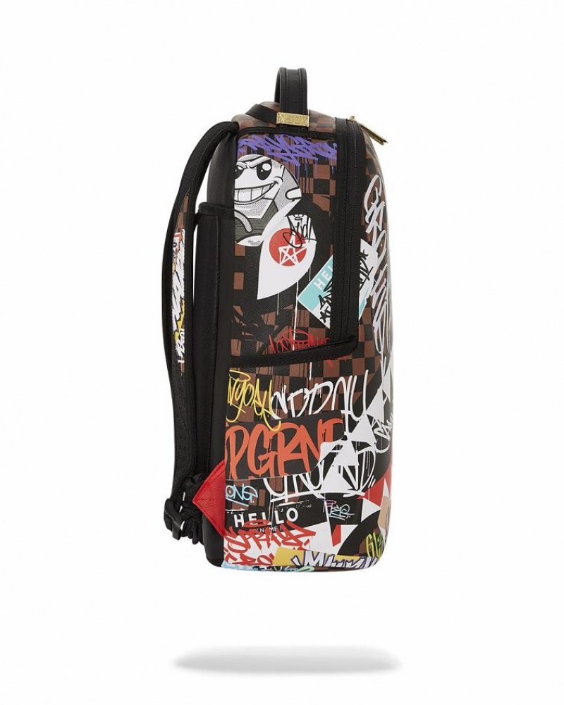 Multicolor Men's Sprayground Sharks In Paris The Rizz Backpacks | MPIL96312