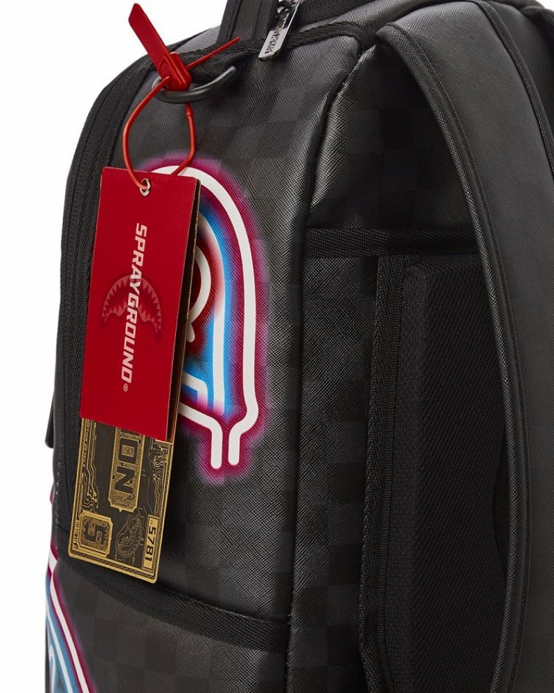 Multicolor Men's Sprayground Sharks In Paris Glow Backpacks | WLJN57618