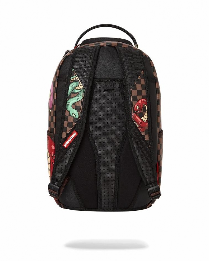 Multicolor Men's Sprayground Snakes On A Bag Backpacks | MPJT65491