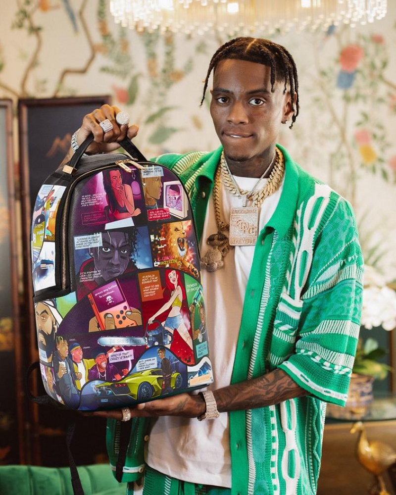 Multicolor Men's Sprayground Soulja Boy Backpacks | OFMW27981