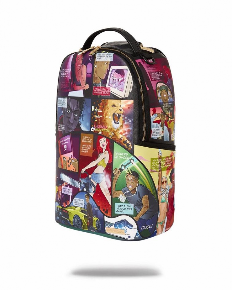 Multicolor Men's Sprayground Soulja Boy Backpacks | OFMW27981