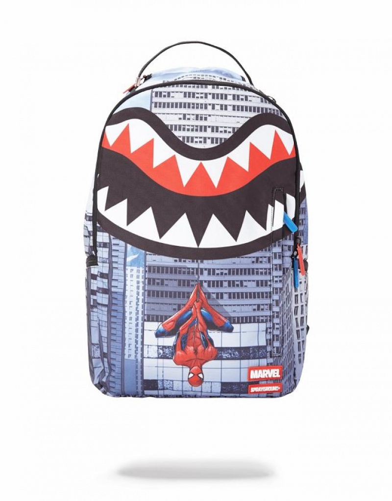 Multicolor Men\'s Sprayground Spiderman Upside Backpacks | HAFS91570