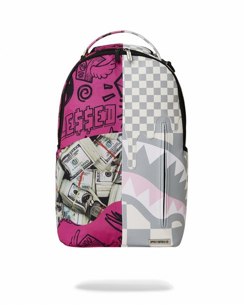 Multicolor Men\'s Sprayground Split Money Blessings Backpacks | PSRQ62407