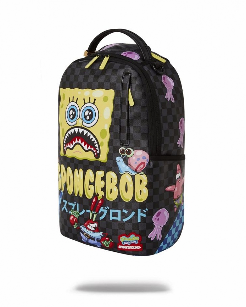 Multicolor Men's Sprayground Spongebob Anime Backpacks | XVOW58641