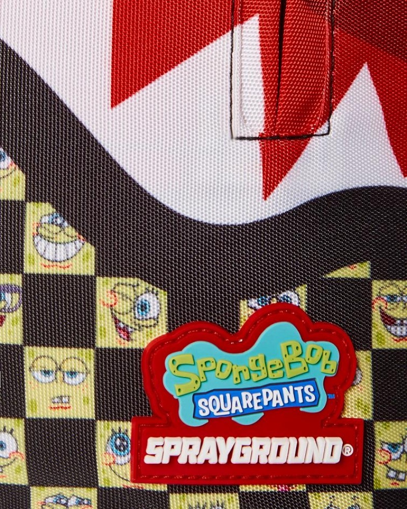 Multicolor Men's Sprayground Spongebob Checkered Backpacks | PSCB46785