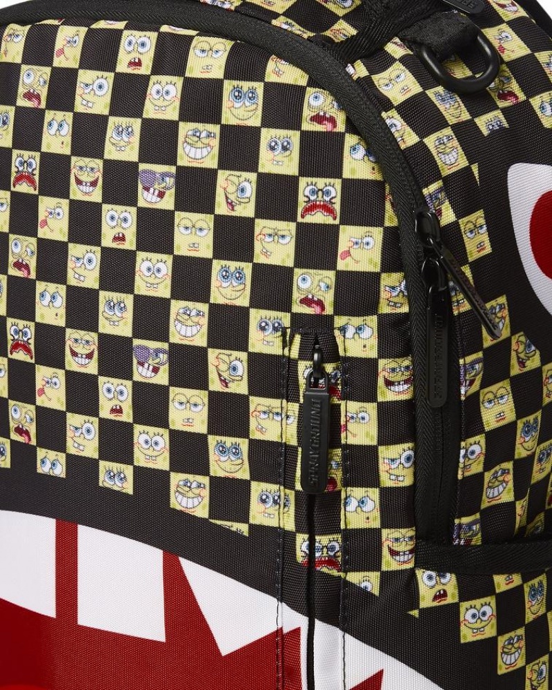 Multicolor Men's Sprayground Spongebob Checkered Backpacks | PSCB46785