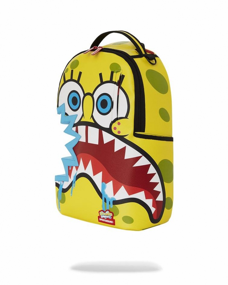 Multicolor Men's Sprayground Spongebob Sharkbite Backpacks | OPXY58601