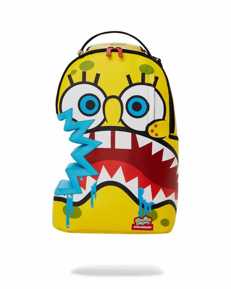 Multicolor Men\'s Sprayground Spongebob Sharkbite Backpacks | OPXY58601