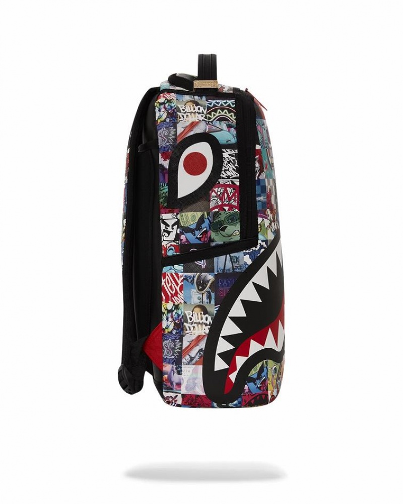 Multicolor Men's Sprayground Sprayworld Backpacks | CQYH04189