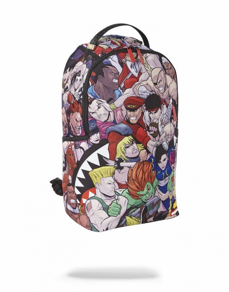 Multicolor Men's Sprayground Street Fighter Backpacks | XRQO74509