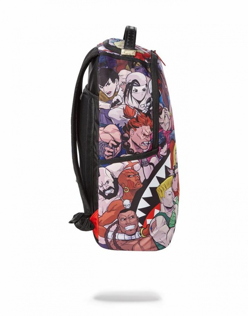 Multicolor Men's Sprayground Street Fighter Backpacks | XRQO74509