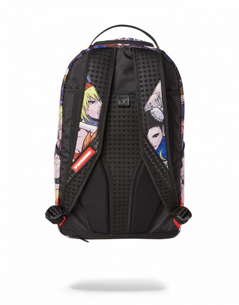 Multicolor Men's Sprayground Street Fighter Backpacks | XRQO74509