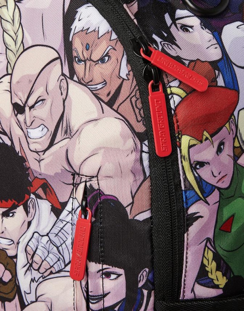 Multicolor Men's Sprayground Street Fighter Backpacks | XRQO74509