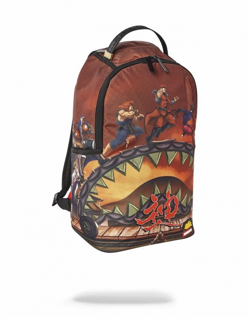 Multicolor Men's Sprayground Street Fighter Backpacks | ZGLW57160