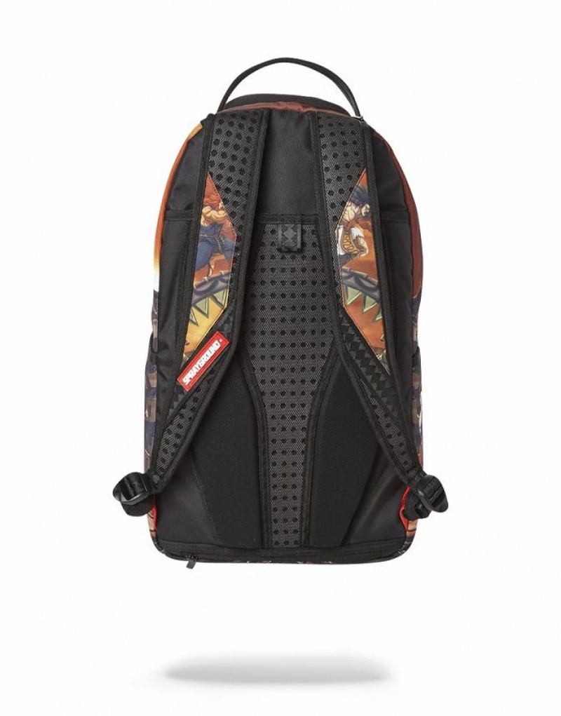 Multicolor Men's Sprayground Street Fighter Backpacks | ZGLW57160