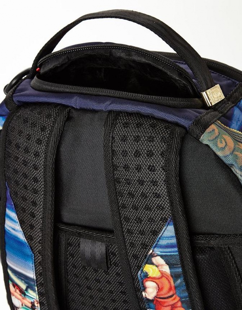 Multicolor Men's Sprayground Street Fighter Backpacks | EHBO85043