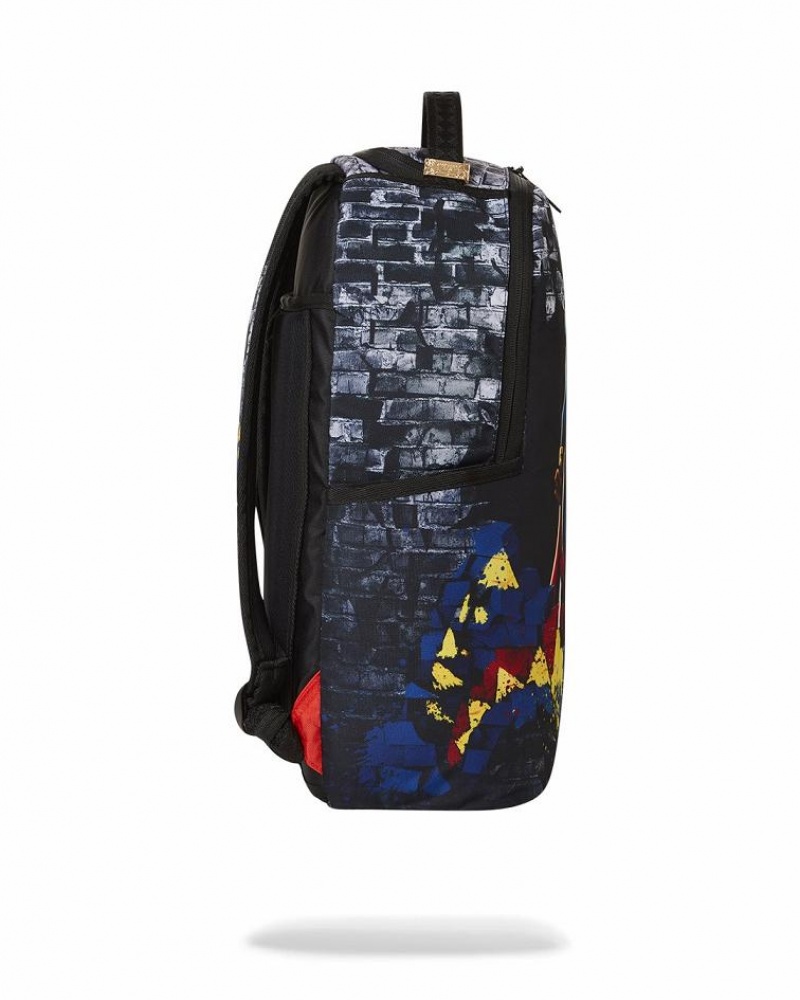 Multicolor Men's Sprayground Superman No Stopping Me Backpacks | FQYA86305